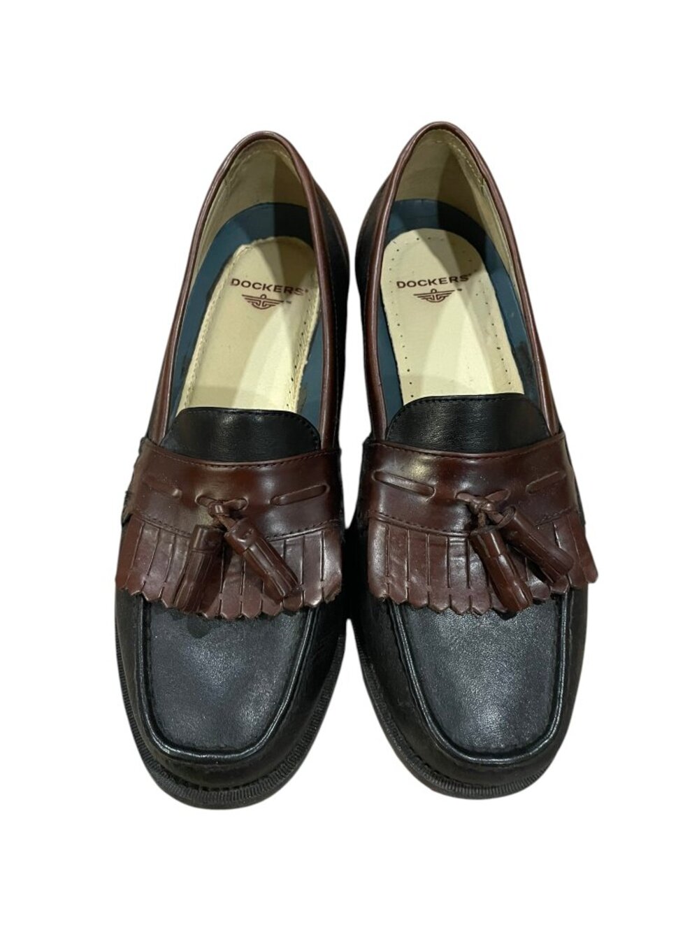 Dockers Leather Loafers Tassels Men's Size 10 1/2 Black Brown New
